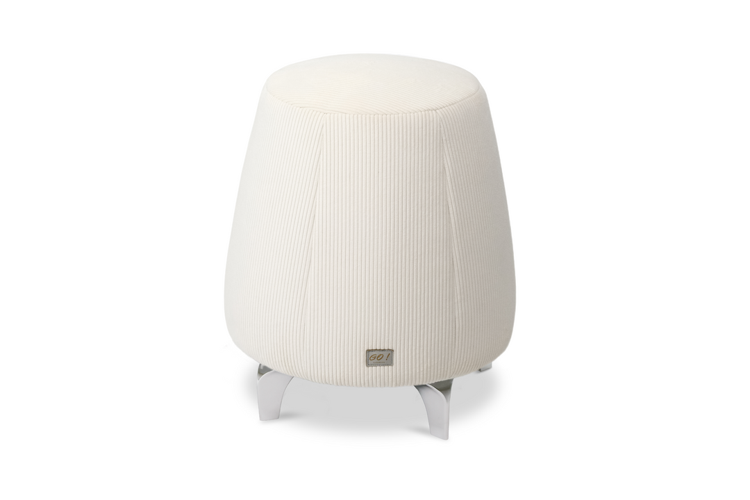 Tabouret ergonomique en velours - Blanc cassé