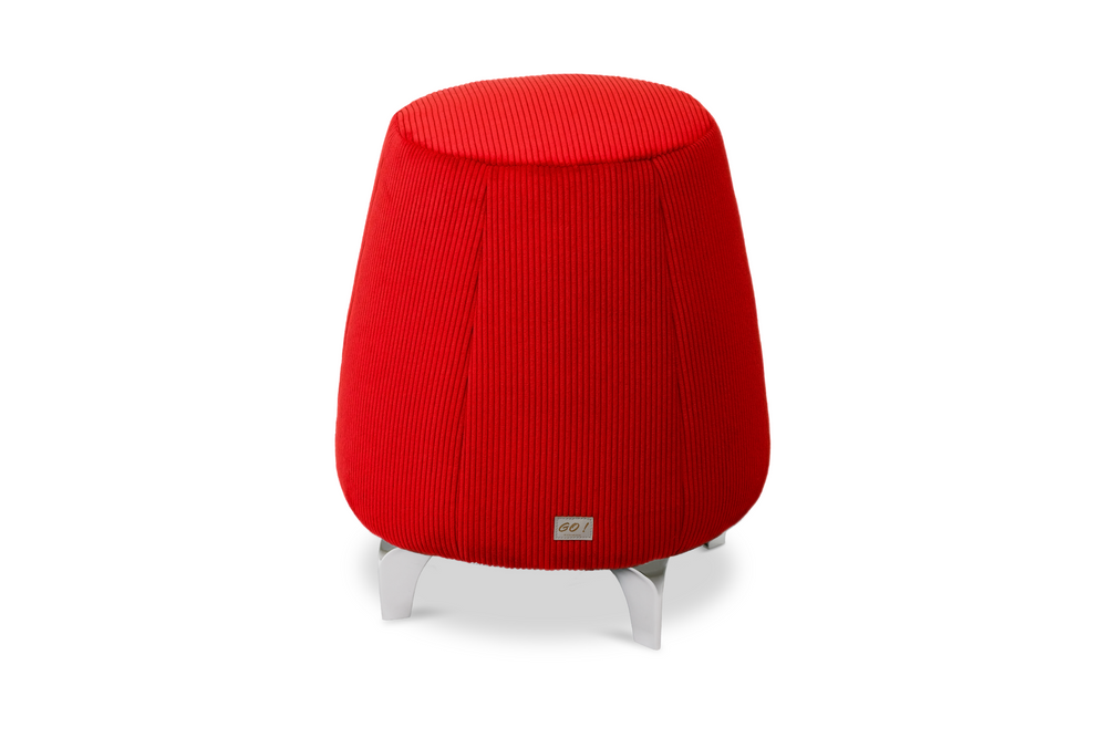 Tabouret ergonomique en velours - Rouge cardinal