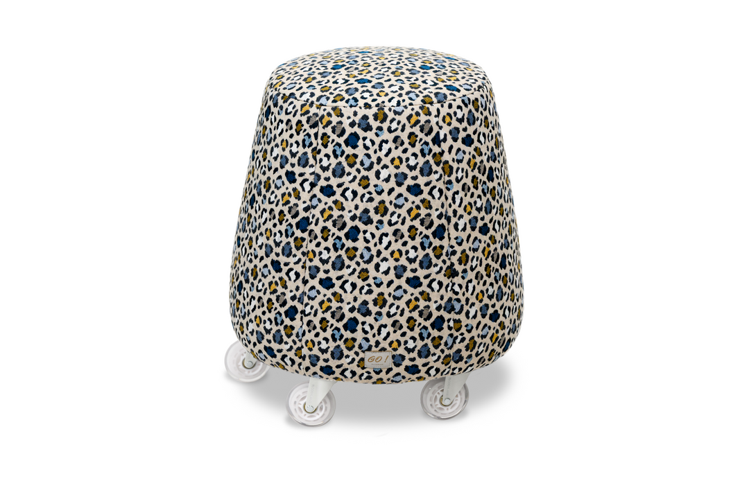 Tabouret ergonomique - Tissu léopard bleu