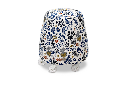 Tabouret ergonomique - Tissu peace bleu