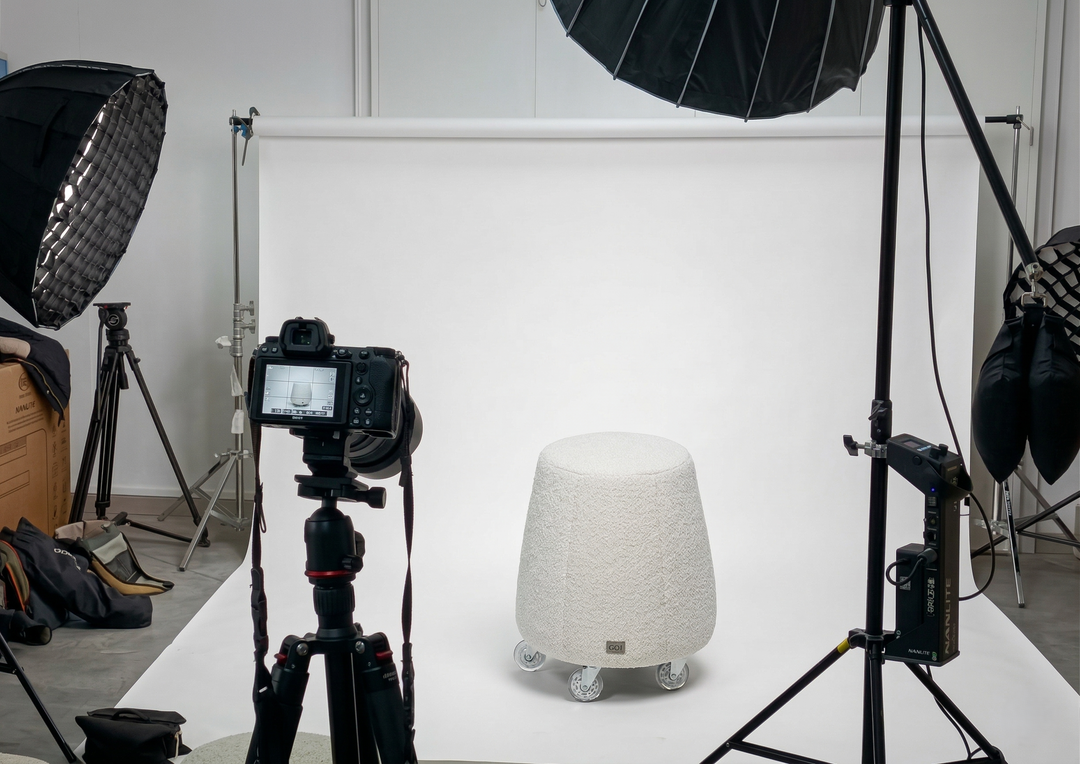 Tabouret ergonomique bouclette - Blanc cassé