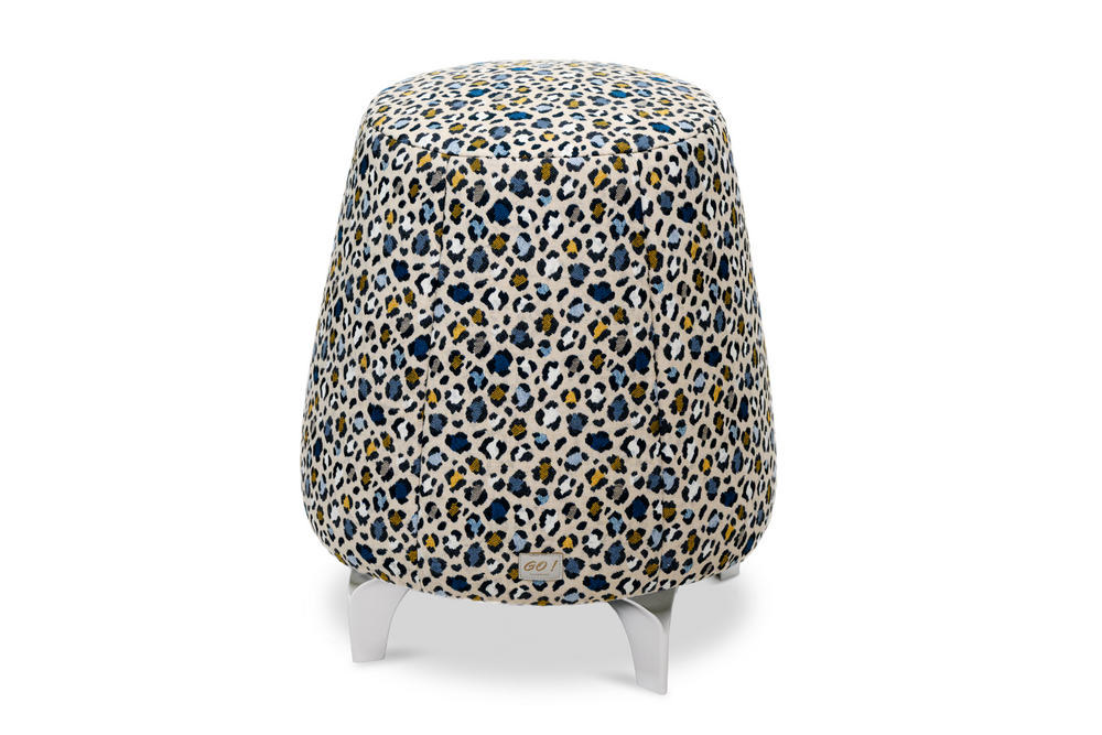 Tabouret ergonomique - Tissu léopard bleu