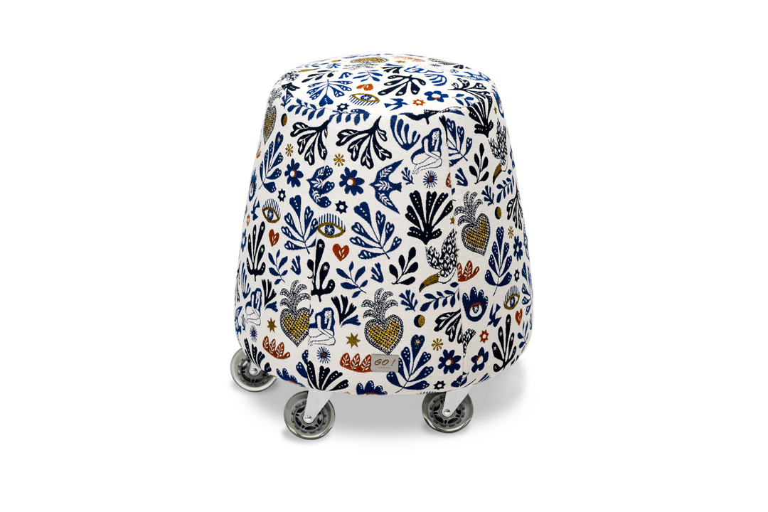 Tabouret ergonomique - Tissu peace bleu