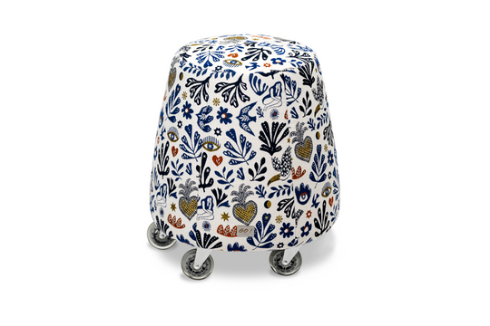 Tabouret ergonomique - Tissu peace bleu