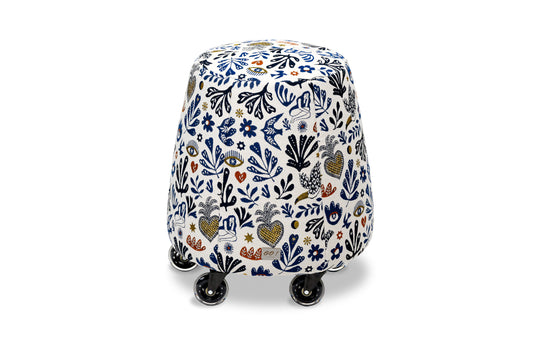 Tabouret ergonomique - Tissu peace bleu