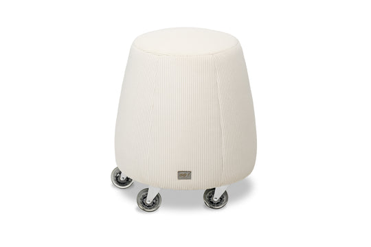 Tabouret ergonomique en velours - Blanc cassé