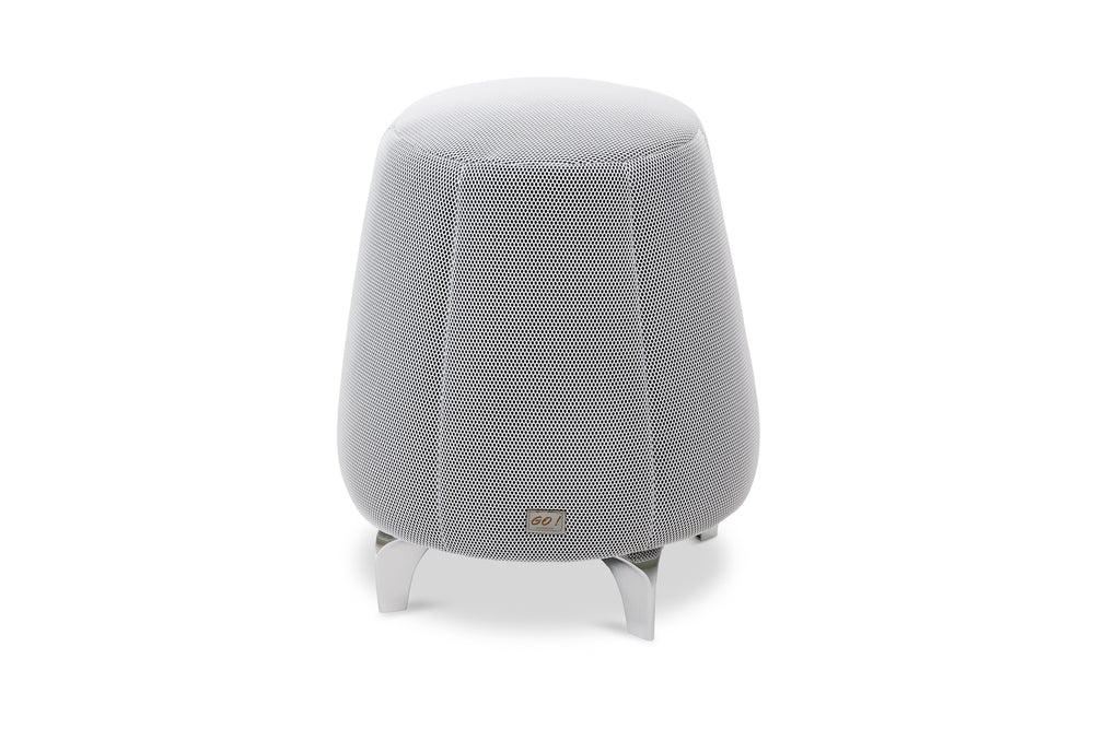 Tabouret ergonomique en résille fine - Blanc sur fond noir