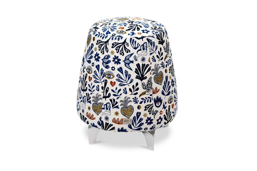 Tabouret ergonomique - Tissu peace bleu