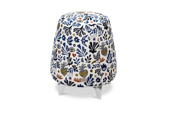 Tabouret ergonomique - Tissu peace bleu