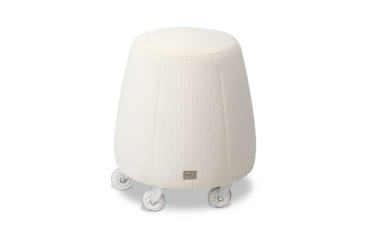 Tabouret ergonomique en velours - Blanc cassé