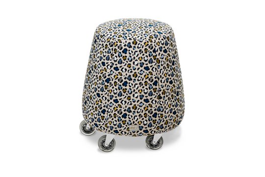 Tabouret ergonomique - Tissu léopard bleu